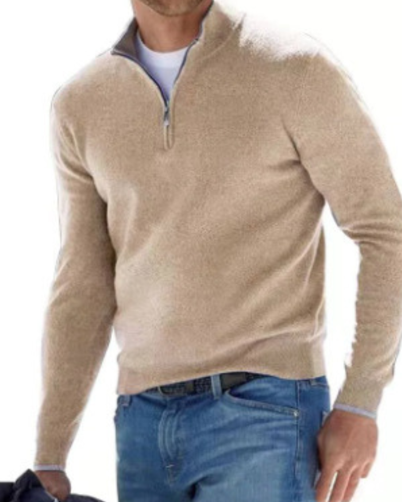 Halb-Zip Pullover Mit Hohem Kragen Für Herren Mivona