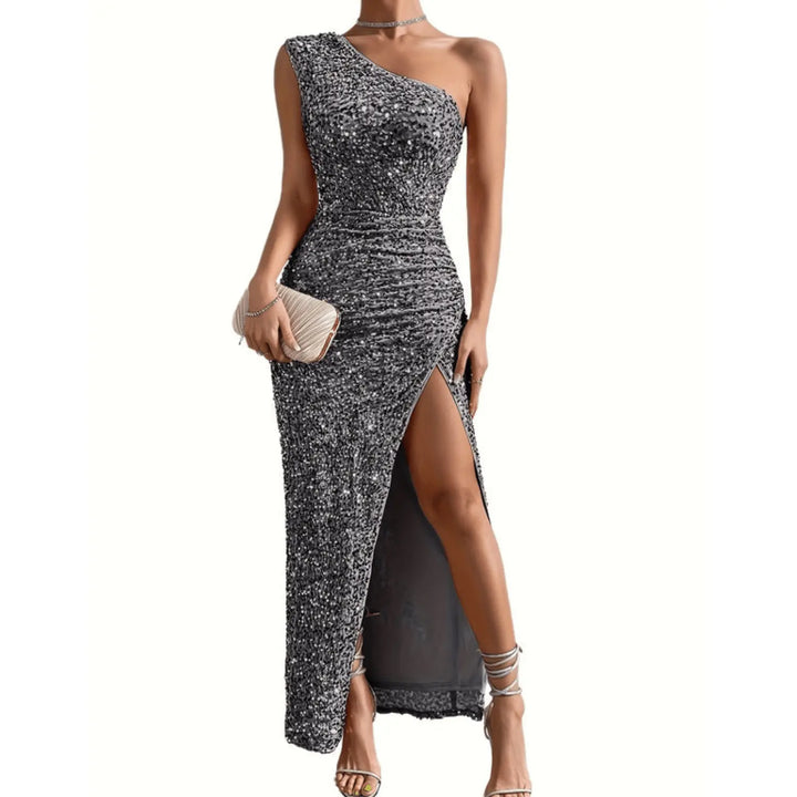 Glitzerndes Schulterkleid mit glamourösem Glanz für Damen Mivona