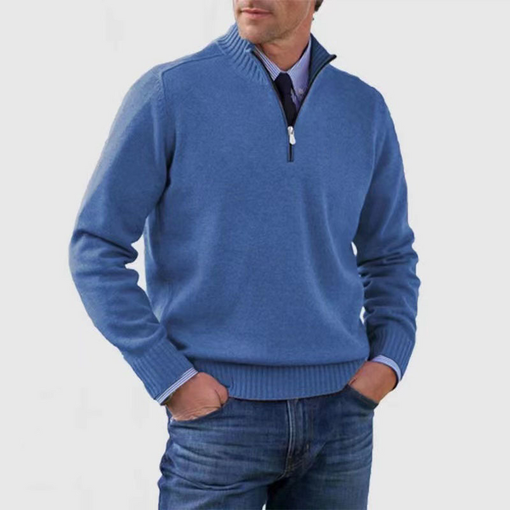 Pullover Herren Half Zip Modern | Warm Komfort Freizeit Mivona