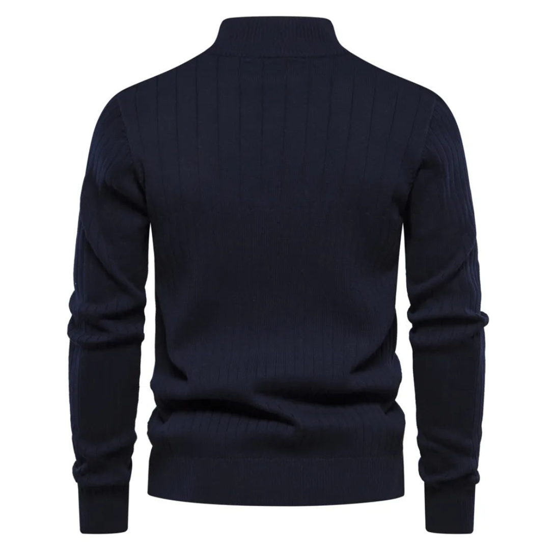 Strickpullover Mit Halbem Reißverschluss Für Herren | Langarm Mivona