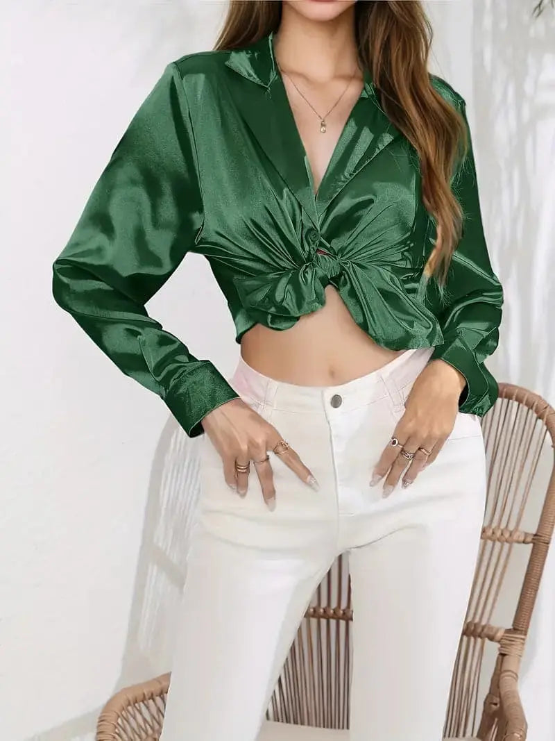 Bauchfreie Damenbluse mit schickem Design für Damen Mivona