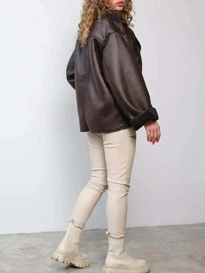 Leopardenmuster Mantel mit schickem Design für Damen Mivona