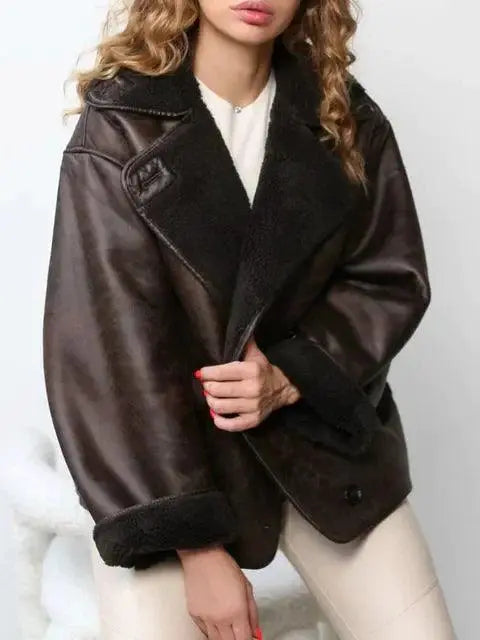 Leopardenmuster Mantel mit schickem Design für Damen Mivona