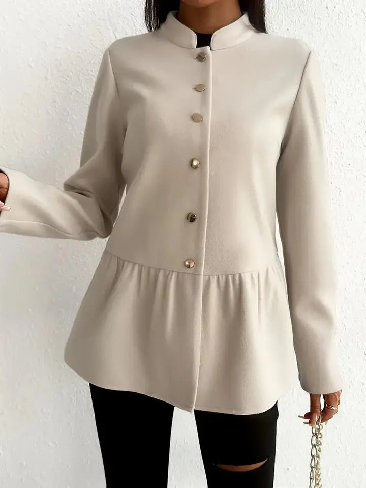 Eleganter weißer Mantel mit klarer Linie für Frauen Mivona