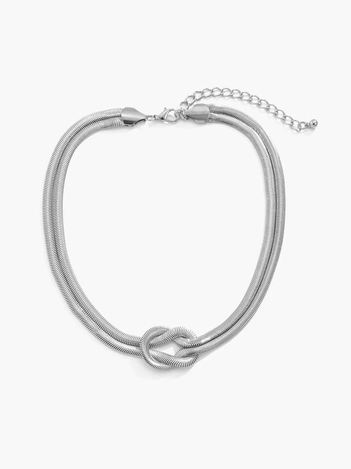 Liebesknoten Schlangen Halskette mit elegantem Design für Damen Mivona