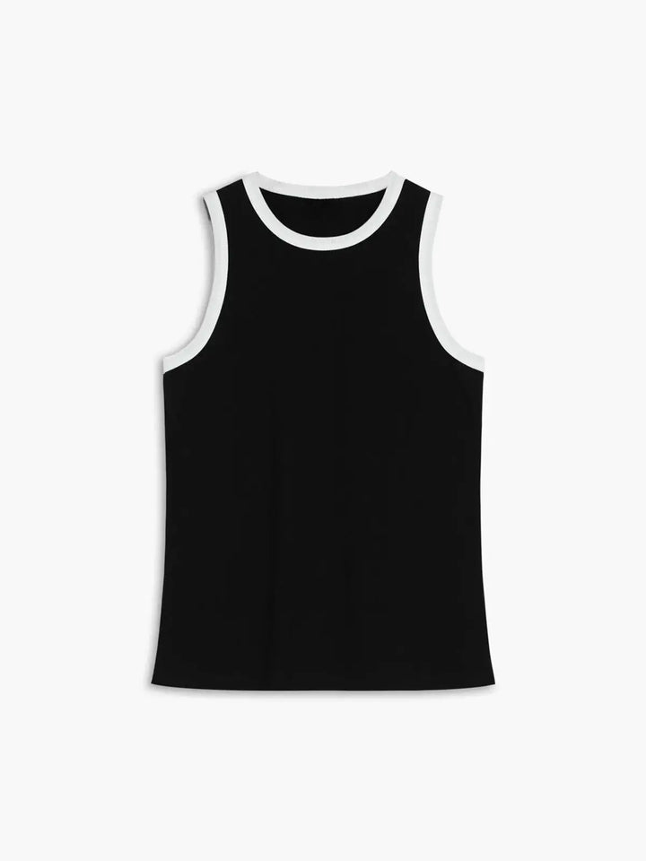 Elegantes Tanktop mit Weißer Paspelierung Für Frauen Mivona