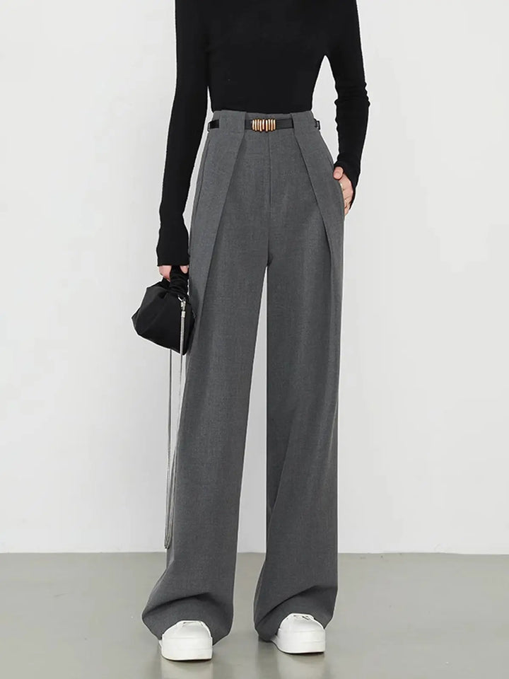 Elegante Stoffhose mit geradem Bein und praktischen Taschen für Frauen Mivona