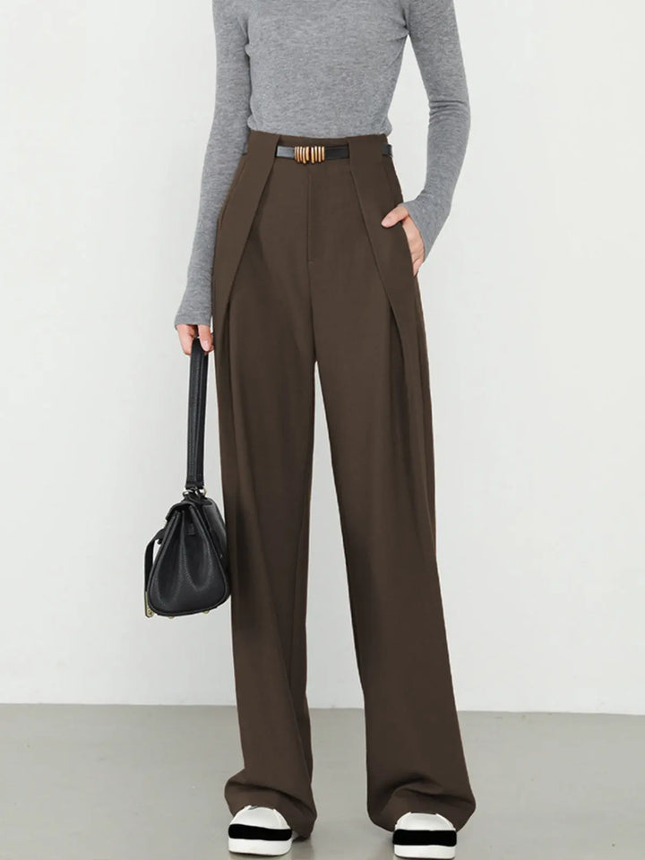 Elegante Stoffhose mit geradem Bein und praktischen Taschen für Frauen Mivona
