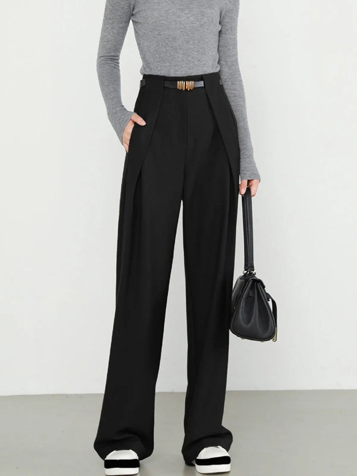 Elegante Stoffhose mit geradem Bein und praktischen Taschen für Frauen Mivona