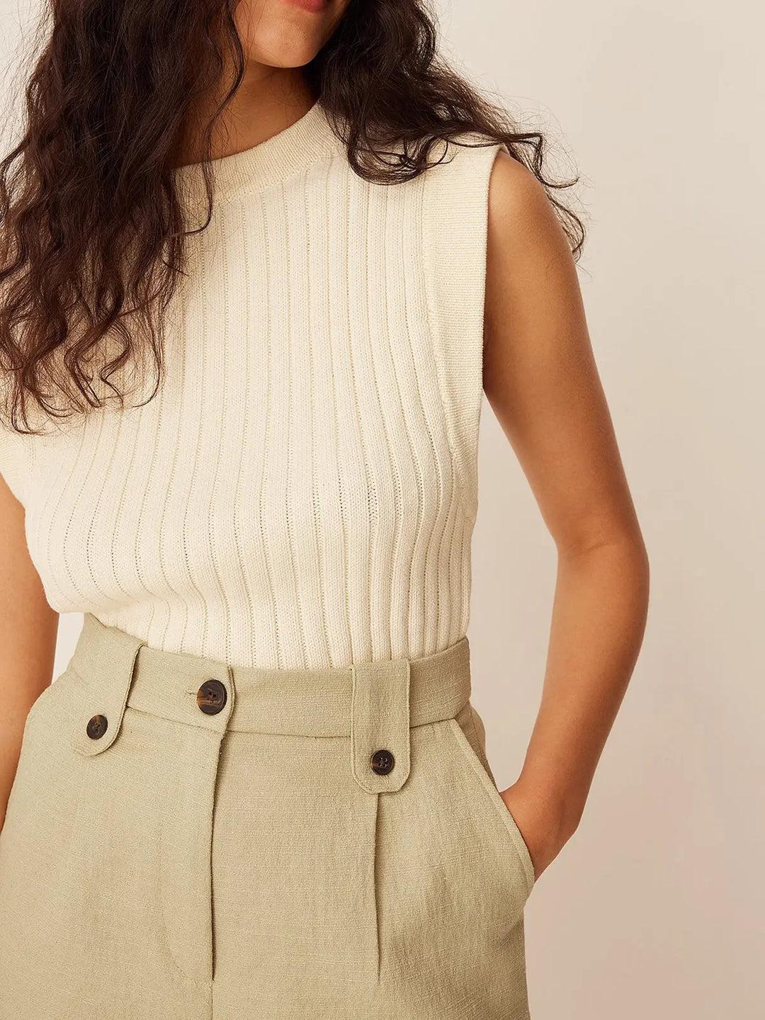 Ärmelloser Rundhals-Pullover Für Frauen Mivona