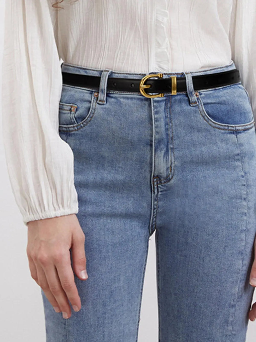 Verstellbarer Ledergürtel mit Robuster Metallschnalle Für Damen Mivona