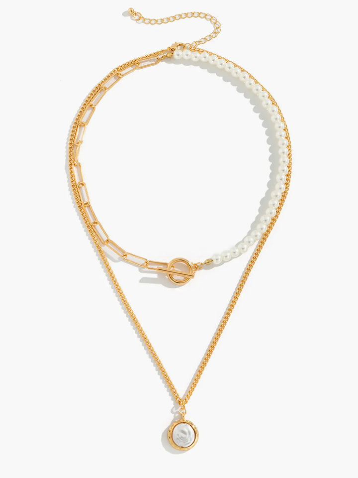 Perlenanhänger Halskette Set mit elegantem Stil für Damen Mivona