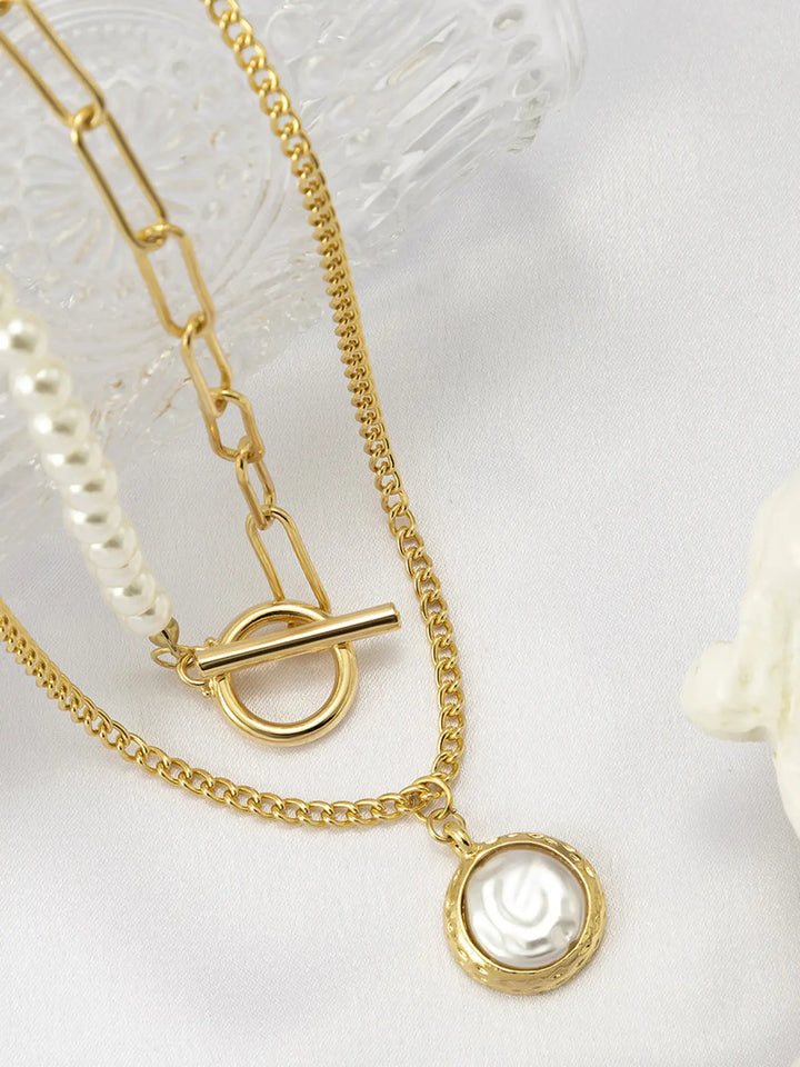 Perlenanhänger Halskette Set mit elegantem Stil für Damen Mivona