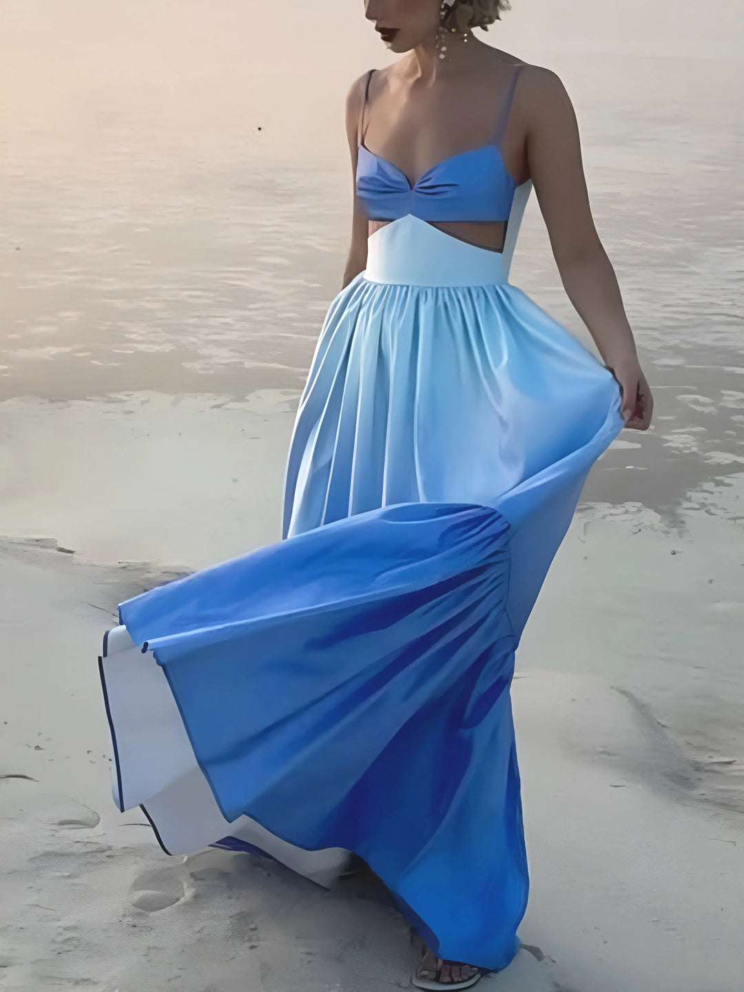 Maxikleid mit Ombre Design sommerlichem Luxus und luftigem Stoff für Frauen Mivona