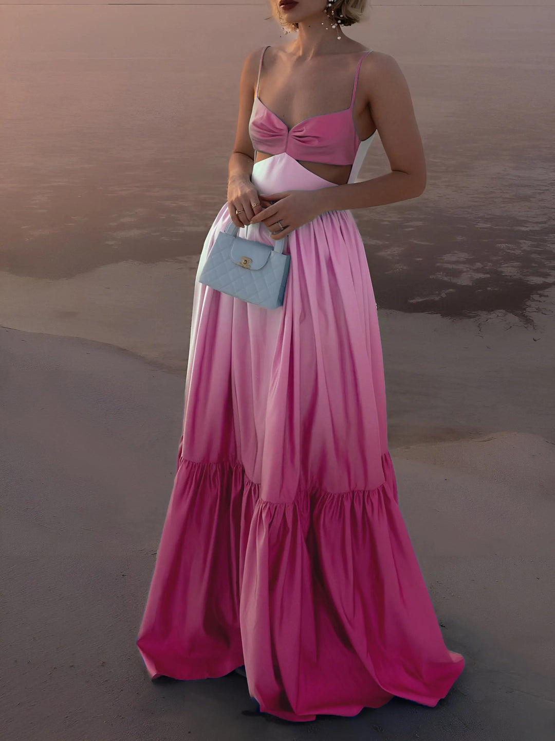 Maxikleid mit Ombre Design sommerlichem Luxus und luftigem Stoff für Frauen Mivona