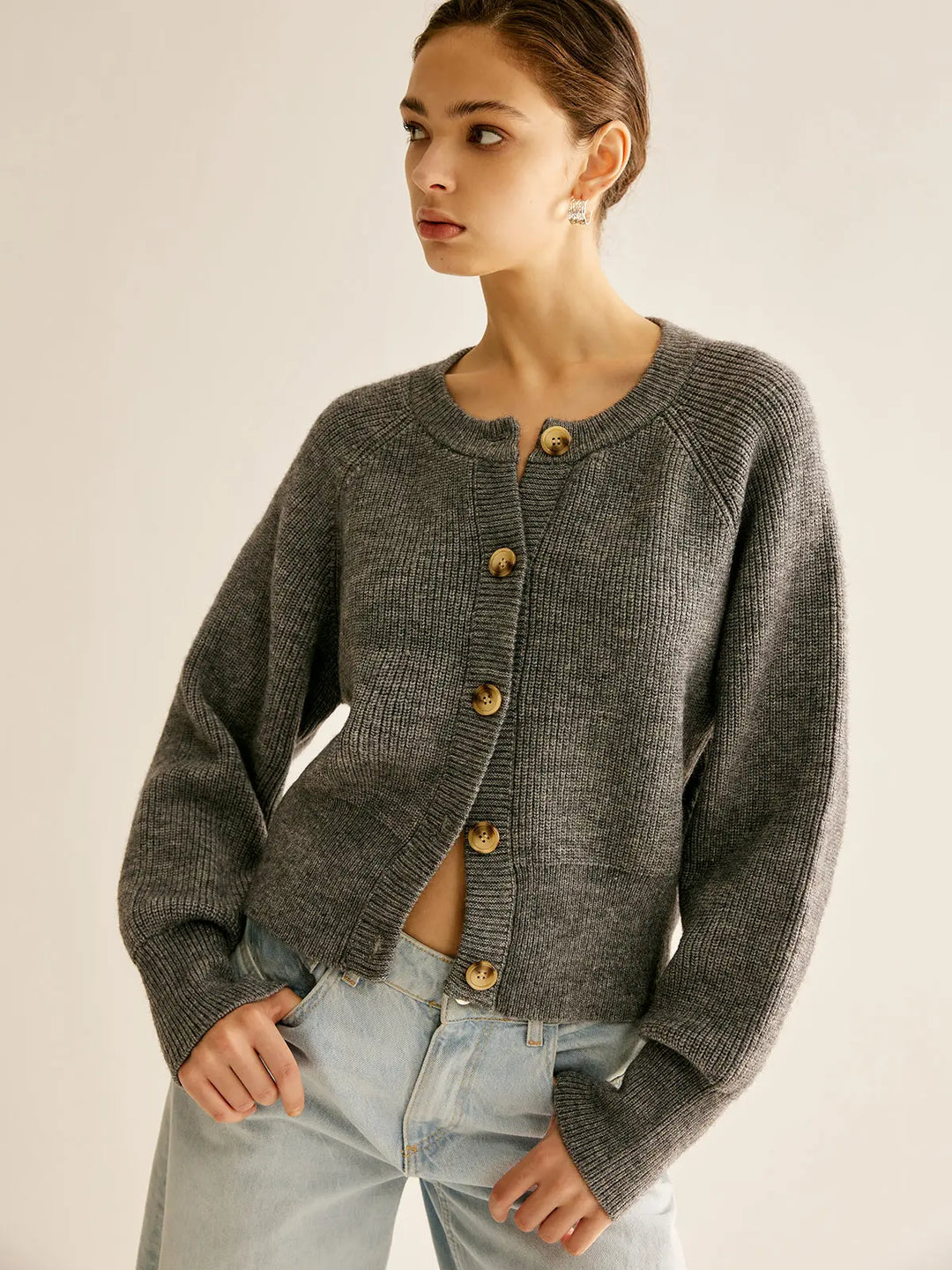 Strickcardigan mit Knopfleiste lässig & bequem für Frauen Mivona