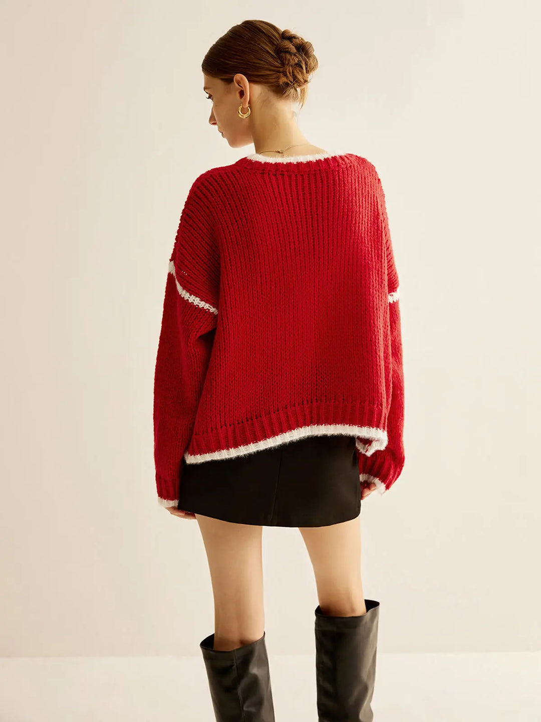 Gestrickter Pullover mit sportlichem Luxus und warmem Strick für Frauen Mivona