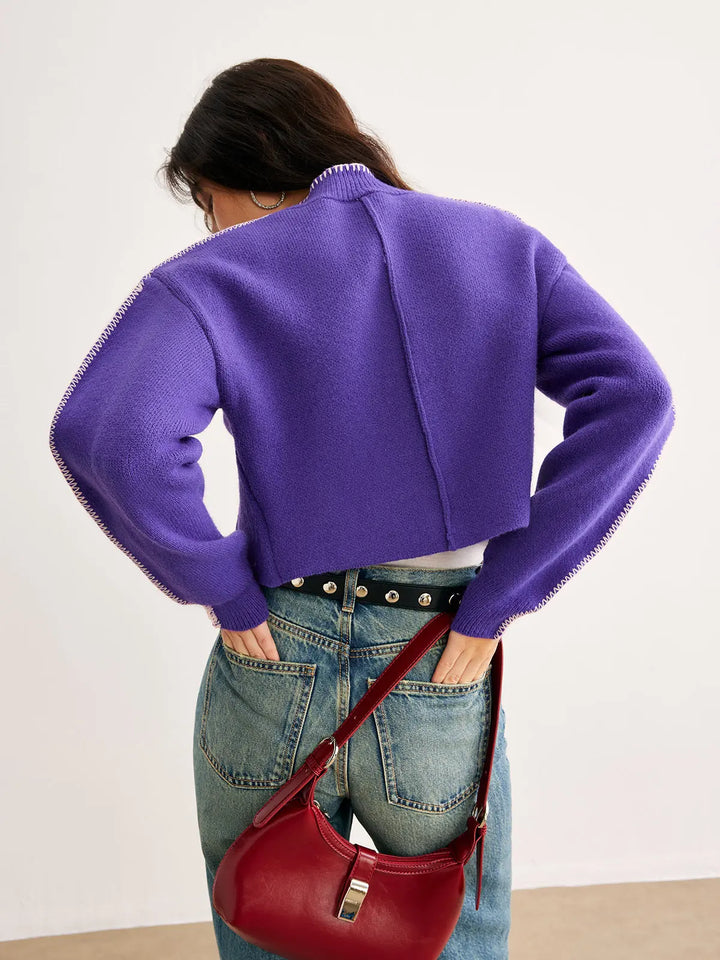 Strickcardigan mit Kontrastdetails für Frauen Mivona