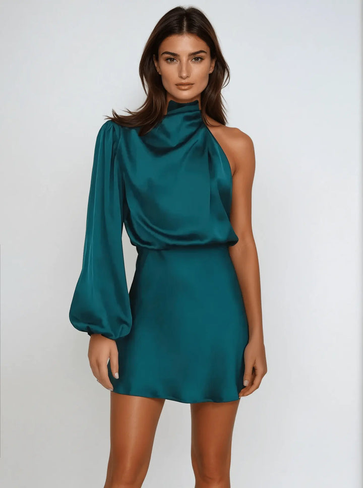 Stilvolles One Shoulder Satinkleid für Frauen Mivona