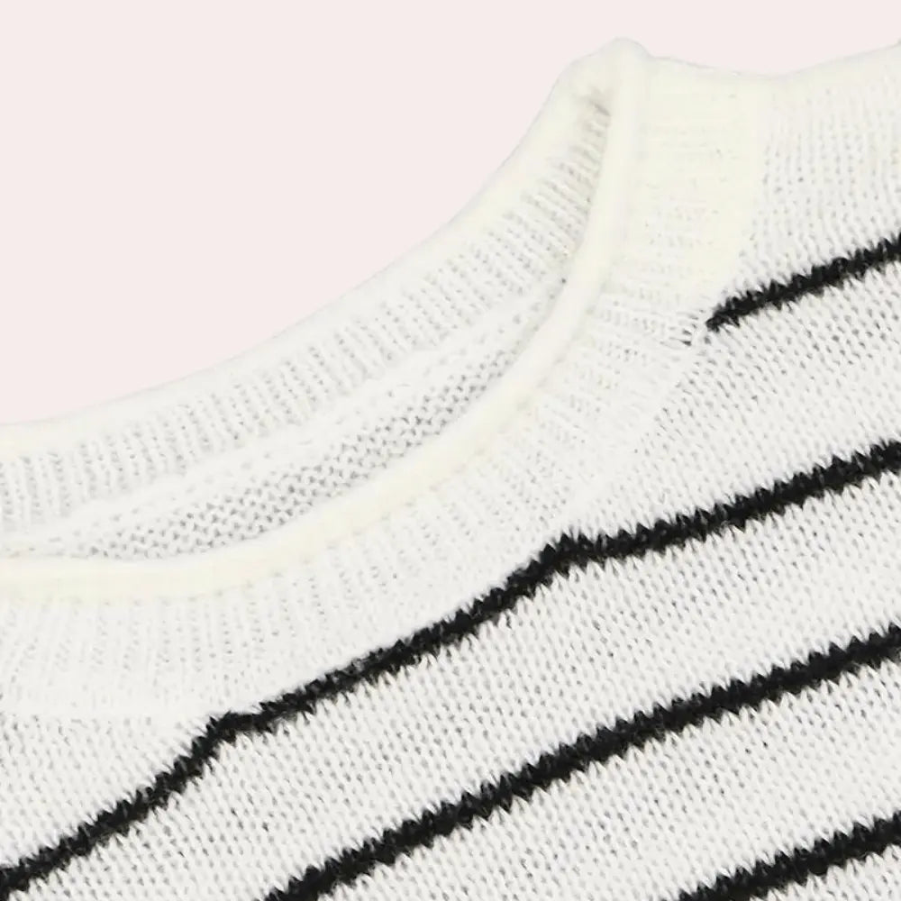 Gestrickter Damenpullover mit stilvollen Streifen Für Frauen Mivona