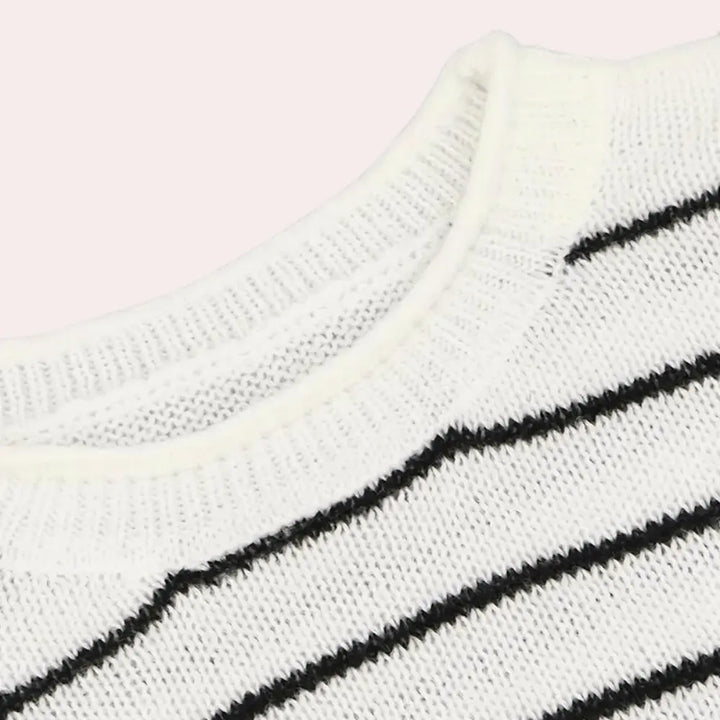 Gestrickter Damenpullover mit stilvollen Streifen Für Frauen Mivona