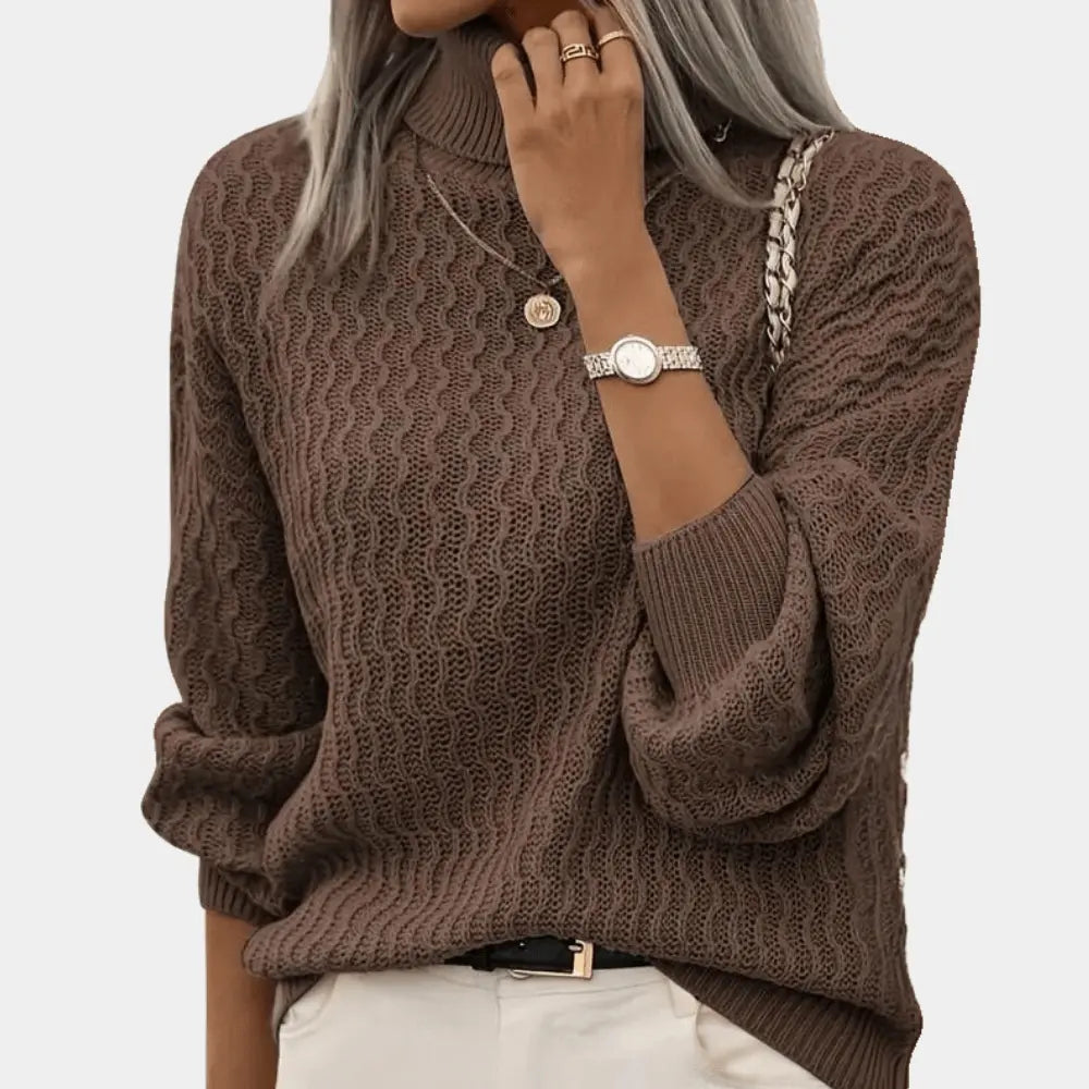 Stilvoller Rollkragenpullover mit modernem Schnitt Für Frauen Mivona