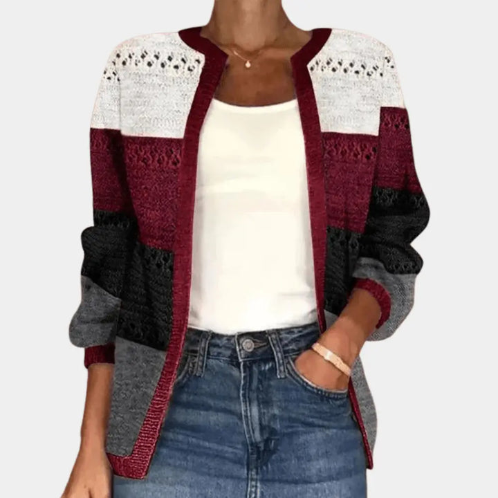 Gehäkelte Weste im Blockdesign mit Retro Charme für Frauen Mivona