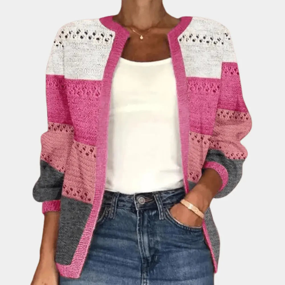 Gehäkelte Weste im Blockdesign mit Retro Charme für Frauen Mivona