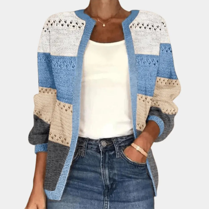 Gehäkelte Weste im Blockdesign mit Retro Charme für Frauen Mivona