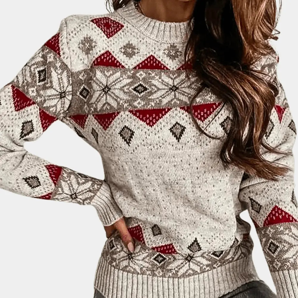 Geometrisch gestrickter Damenpullover mit modernem Design Für Frauen Mivona