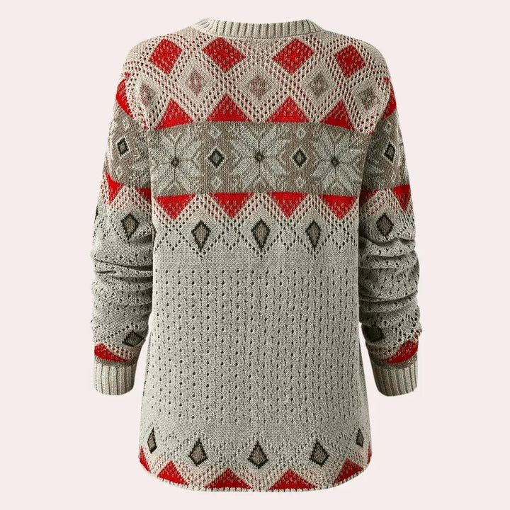 Geometrisch gestrickter Damenpullover mit modernem Design Für Frauen Mivona
