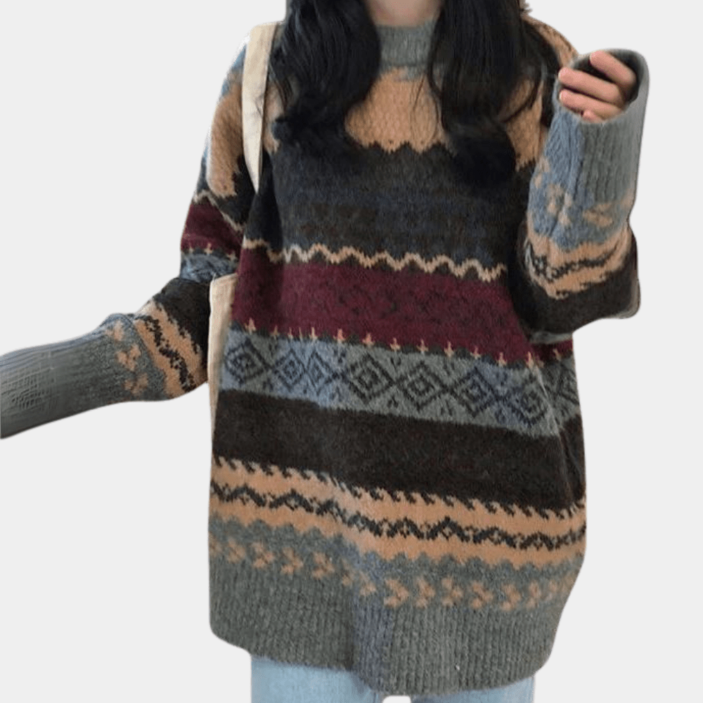 Gestrickter Oversize-Damenpullover mit gemütlicher Passform Für Frauen Mivona