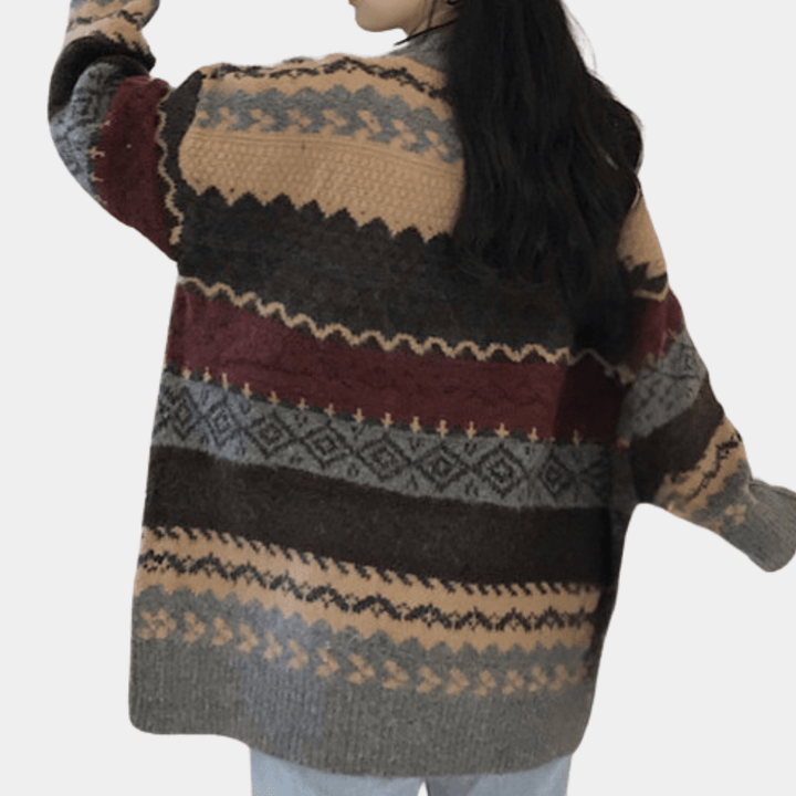 Gestrickter Oversize-Damenpullover mit gemütlicher Passform Für Frauen Mivona