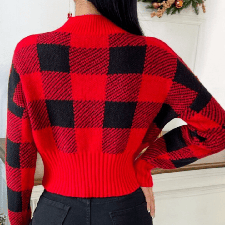 Stilvoller Damenpullover mit modernem Karo-Design Für Frauen Mivona
