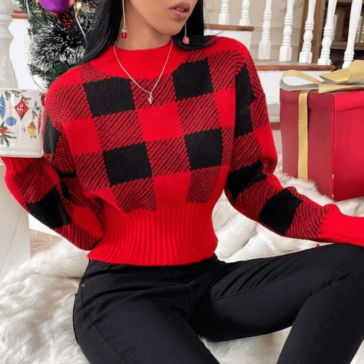 Stilvoller Damenpullover mit modernem Karo-Design Für Frauen Mivona