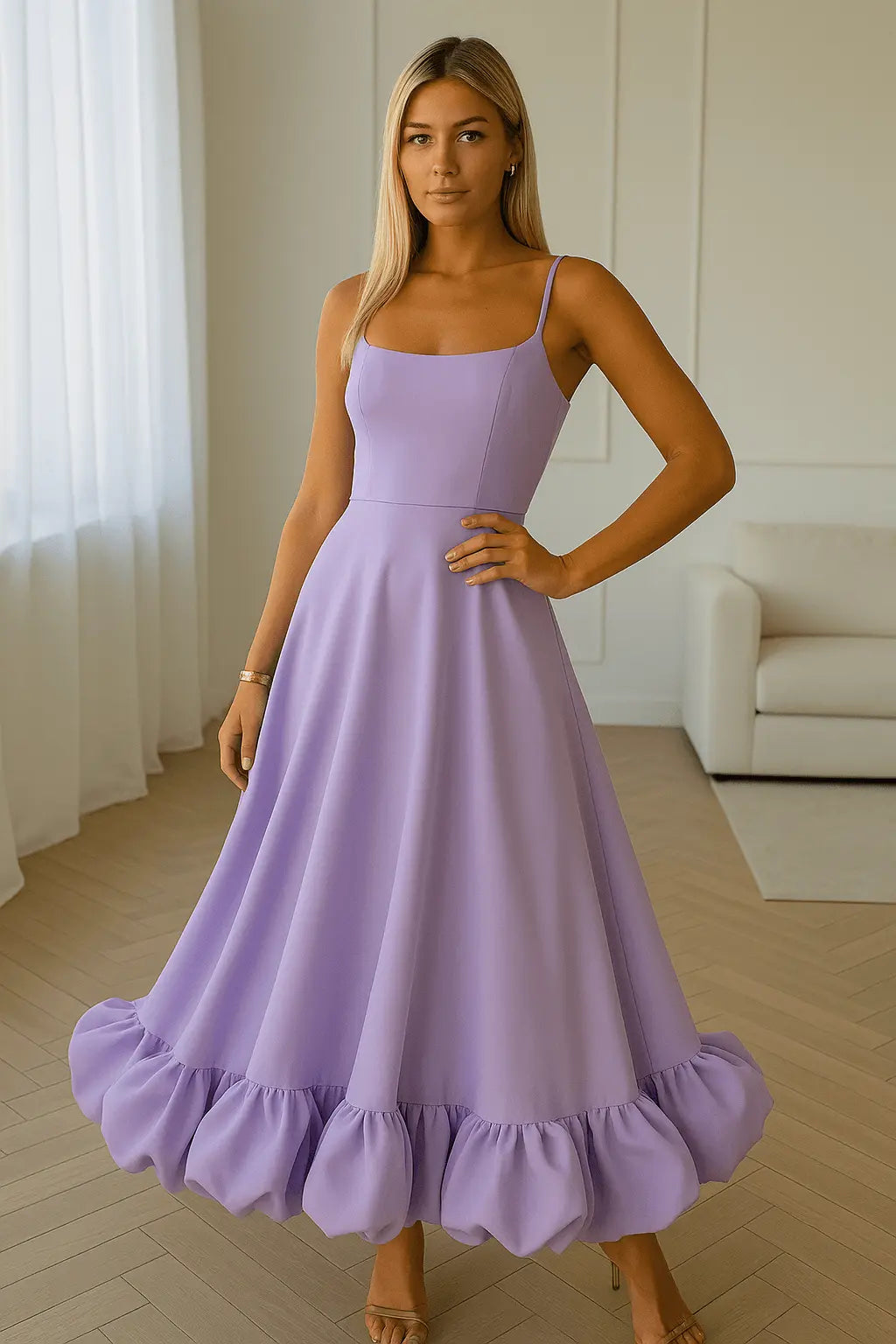 Elegantes Midi Party Kleid mit anspruchsvollem Design für Damen Mivona