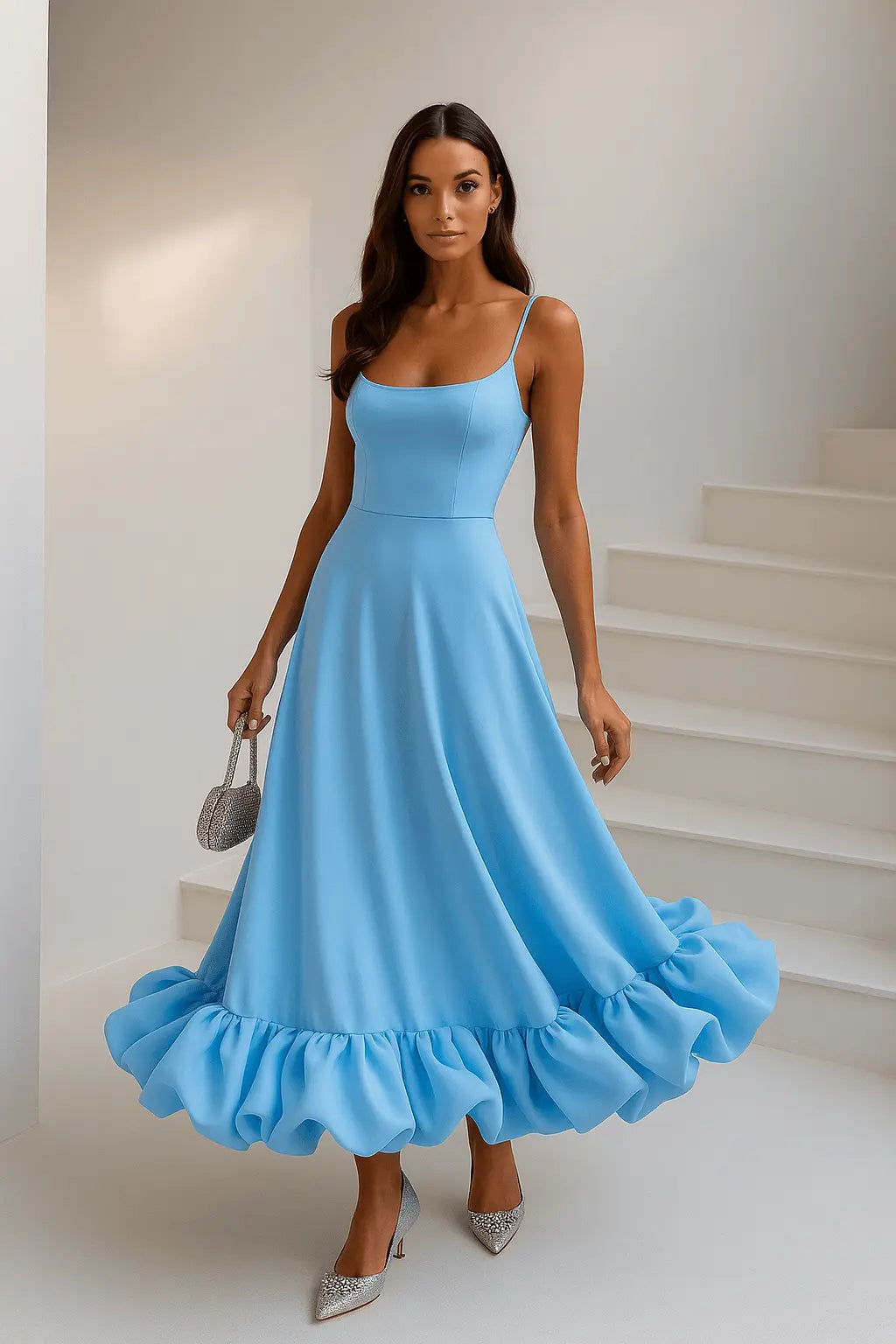 Elegantes Midi Party Kleid mit anspruchsvollem Design für Damen Mivona