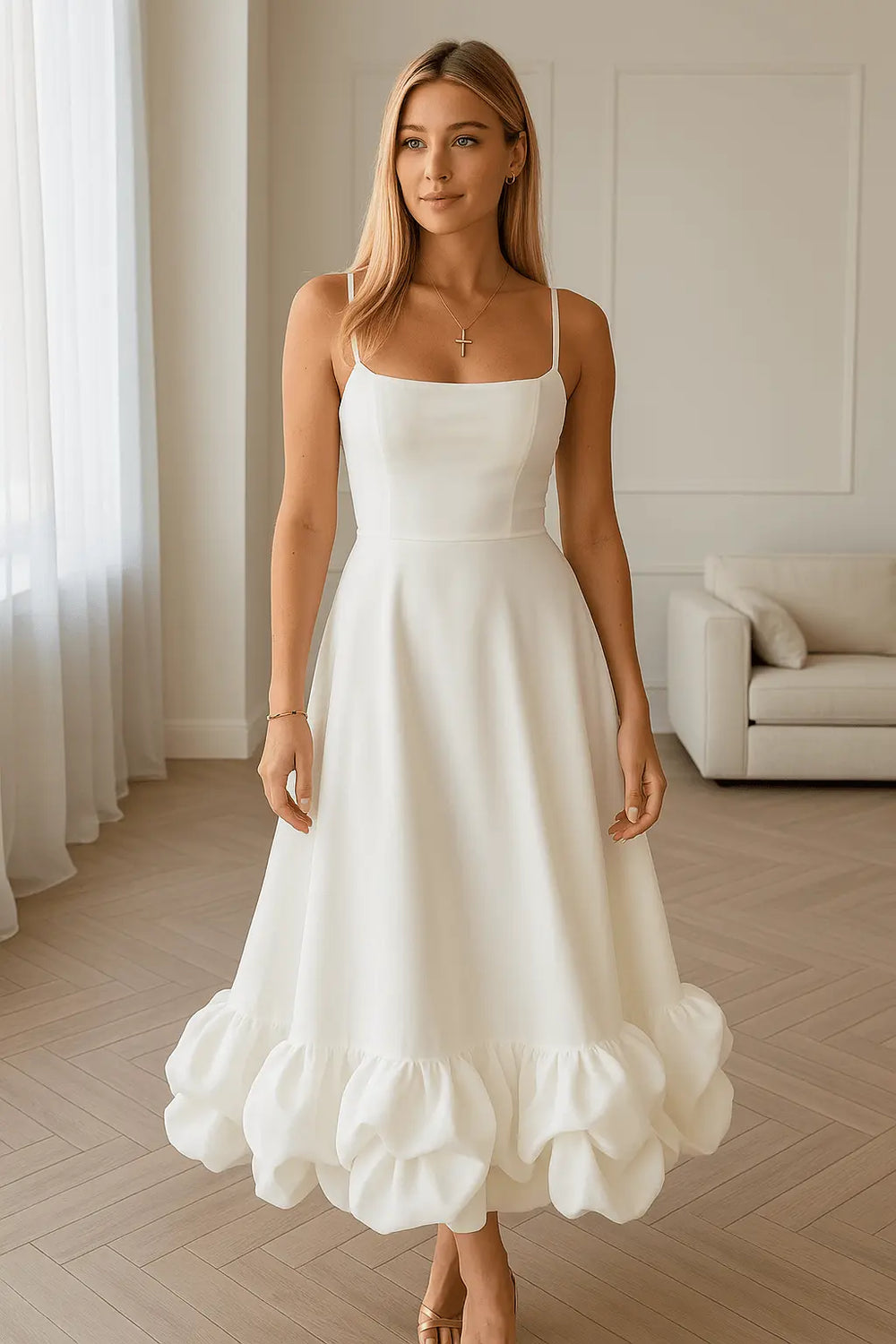 Elegantes Midi Party Kleid mit anspruchsvollem Design für Damen Mivona