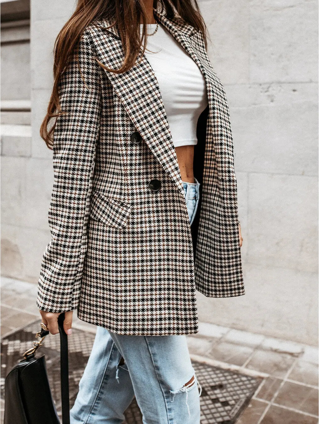Stilvoller Karo Blazer mit zeitloser Eleganz für Damen Mivona