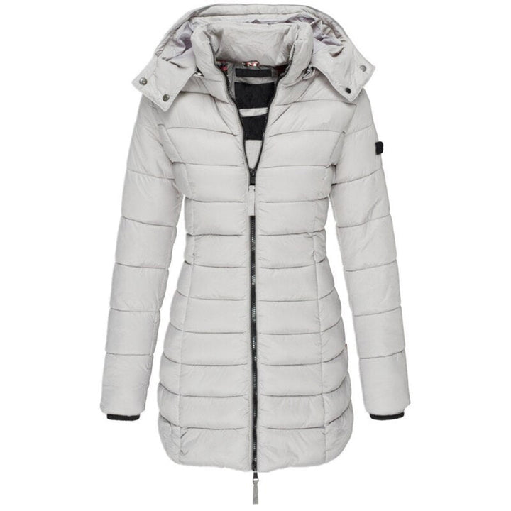 Lange Gesteppt Jacke mit Kapuze Perfekt für Winter Damen