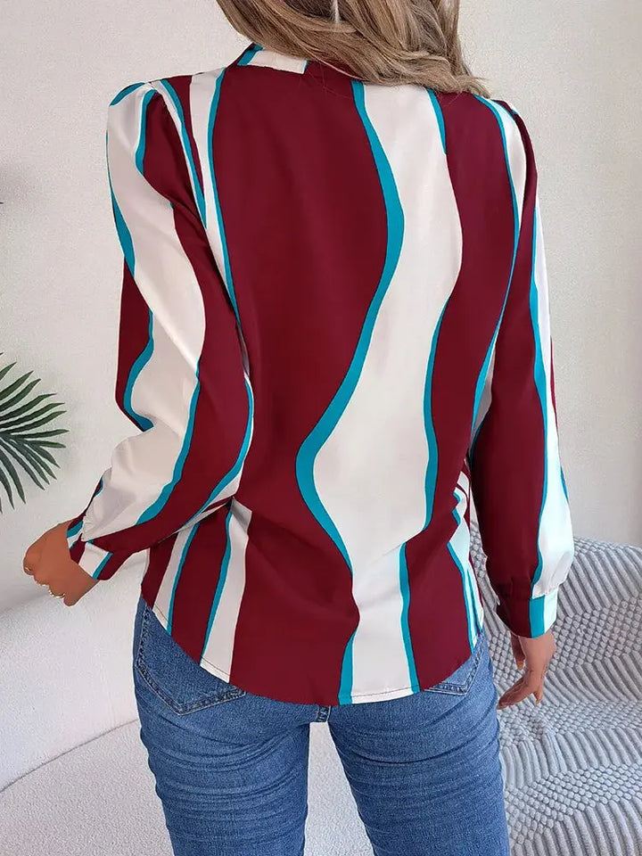 Lässige Bluse mit Wellenstreifen für mühelosen Stil für Damen Mivona