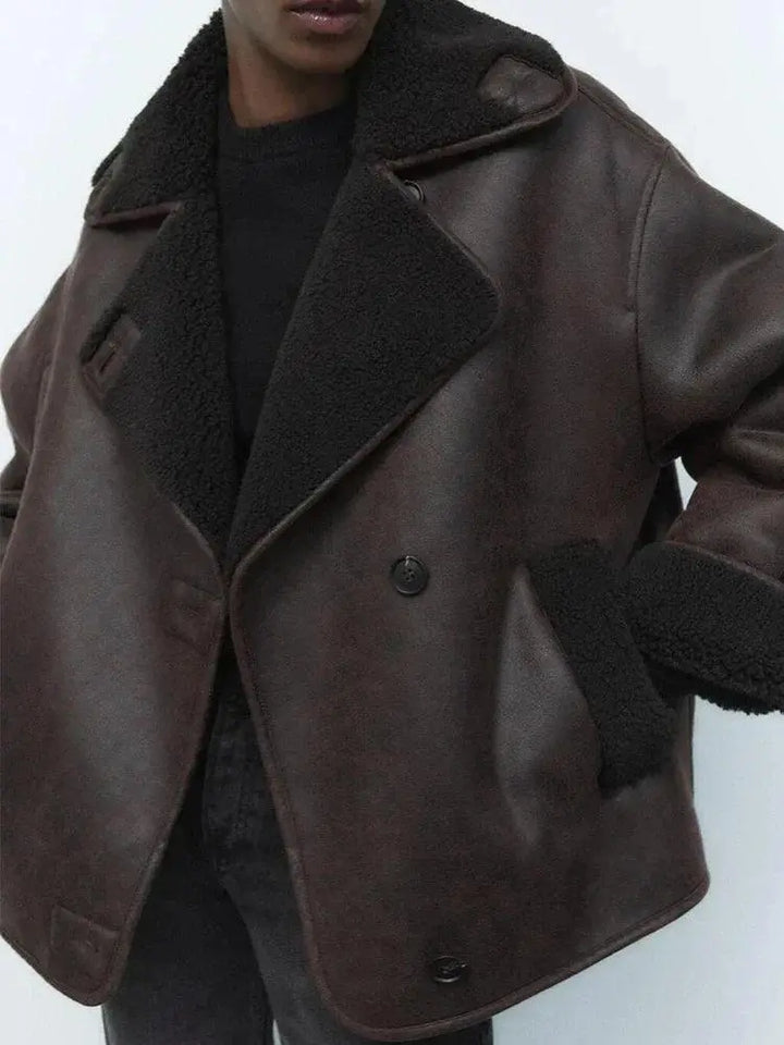 Leopardenmuster Mantel mit schickem Design für Damen Mivona