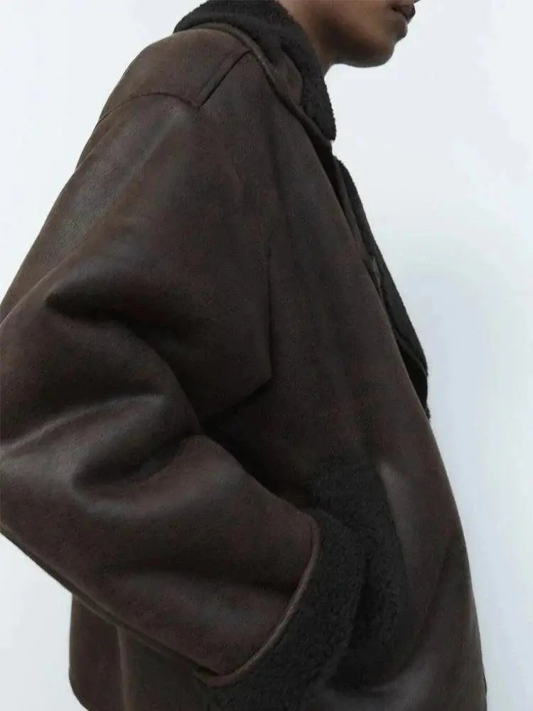 Leopardenmuster Mantel mit schickem Design für Damen Mivona