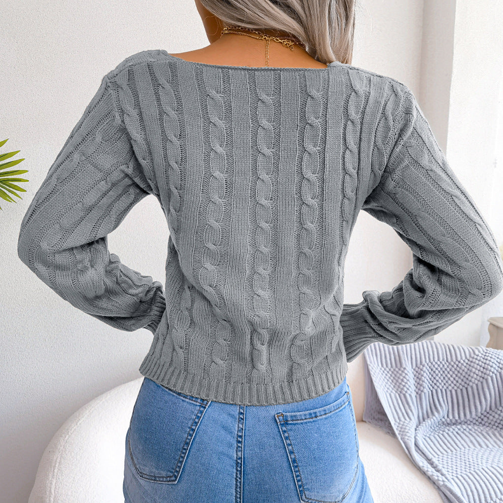 Pullover Mit Cross V-Ausschnitt Für Moderne Eleganz Für Frauen Mivona