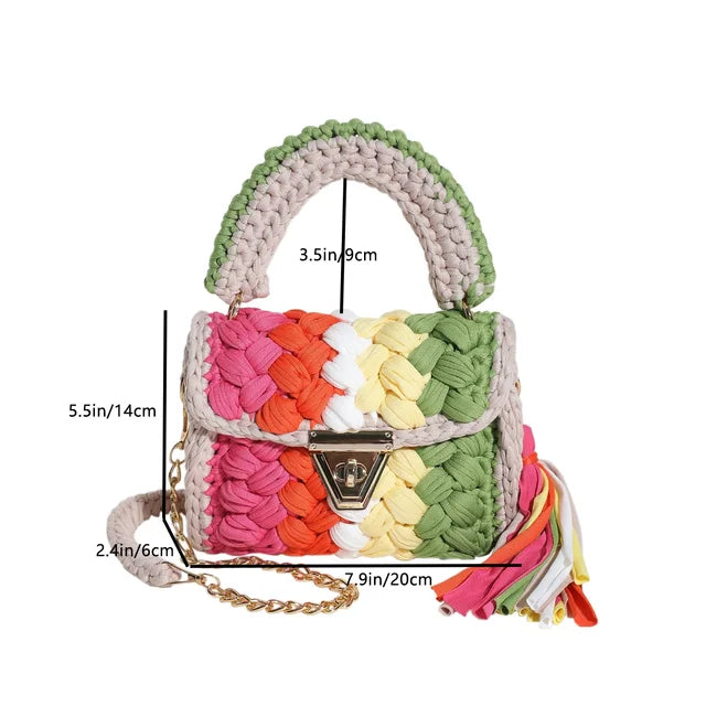 Farbintensive Handtasche mit verspieltem Design für Frauen