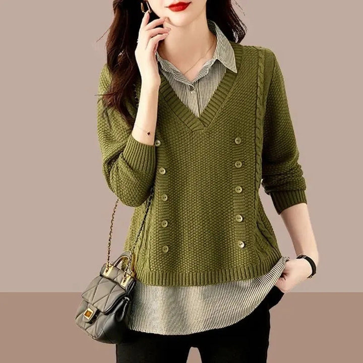 Gemütliches zweiteiliges Strickpullover-Set Für Frauen Mivona