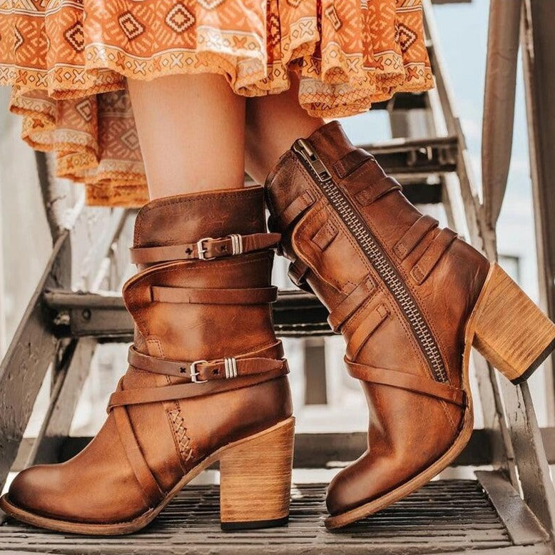 Elegante Winter-Lederstiefel für Damen – Wärme und Stil Perfekt Kombiniert Mivona