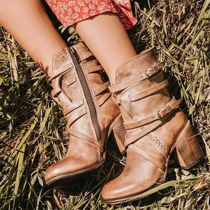 Elegante Winter-Lederstiefel für Damen – Wärme und Stil Perfekt Kombiniert Mivona