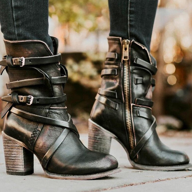 Elegante Winter-Lederstiefel für Damen – Wärme und Stil Perfekt Kombiniert Mivona