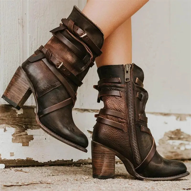 Elegante Winter-Lederstiefel für Damen – Wärme und Stil Perfekt Kombiniert Mivona